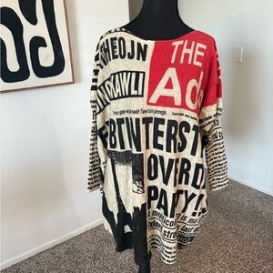 Han Belle Graphic Print Crew Neck Sweater